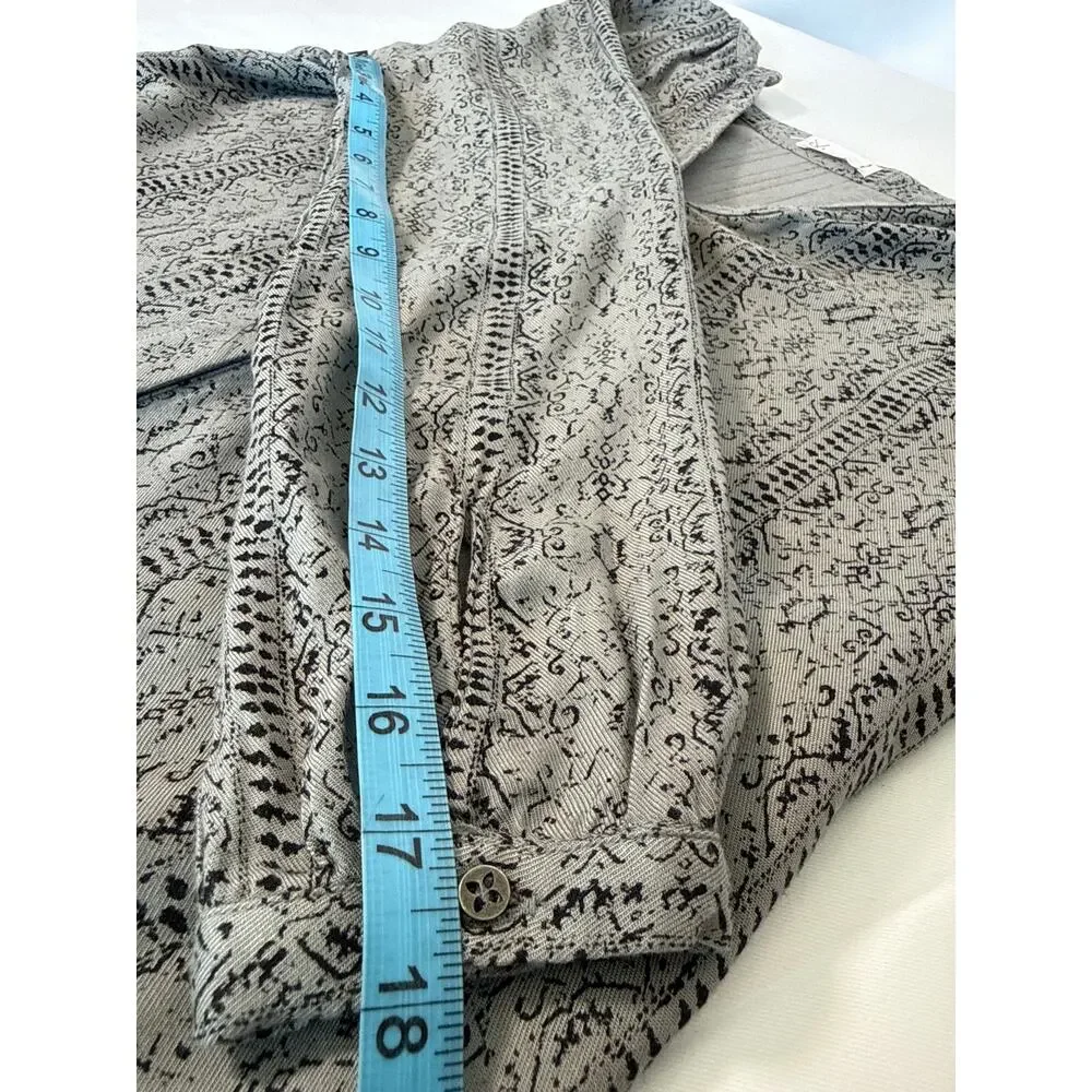 Gentle Fawn Hi-Low  Ruffle Hem Mini Tunic Dress Neutral Black & Grey Small - Picture 8 of 9